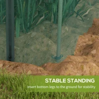 Outsunny Galvanized Steel Crop Cage, Plant Protection Tent with Zippered Door, 4' x 12', Green(m-7)