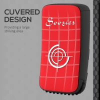 Soozier 16.5 in Muay Thai Kick Shield Punching Pad, Kick Shield for Martial Arts, Karate, Kickboxing, MMA x 1 Unit, Red(m-4)