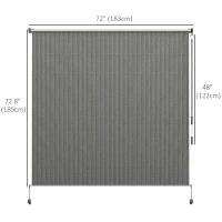 Outsunny 6' x 6' Patio Door Blinds, Outdoor Roller Shades, Cordless Roll Up Shade for Porch Gazebo, Dark Grey(m-3)