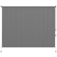 Outsunny 8' x 6' Patio Door Blinds, Outdoor Roller Shades, Cordless Roll Up Shade for Porch Gazebo, Dark Grey(m-11)