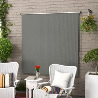 Outsunny 6' x 6' Patio Door Blinds, Outdoor Roller Shades, Cordless Roll Up Shade for Porch Gazebo, Dark Grey(m-1)