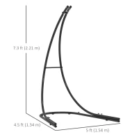 Outsunny Hammock Chair Stand, Heavy Duty Steel Hanging Chair Stand for Swing Chair, Egg Chair Stand with Extra Large Base, Black(m-3)