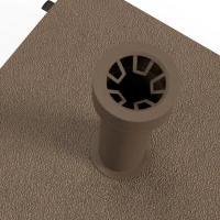 Outsunny Square Parasol Base, Portable Umbrella Stand with Wheels, Water or Sand Filled, for Φ0.75", Φ1.5" Poles, Brown(m-10)