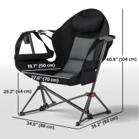 Outsunny Hammock Camping Chair Set of 2, Adjustable Back Folding Swinging Hammock Chair with Cup Holder and Padded Seat(m-3)