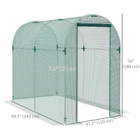 Outsunny Galvanized Steel Crop Cage, Plant Protection Tent with Zippered Door, 4' x 8', Green(m-3)