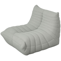 HOMCOM Bean Bag Chair for Adults, Giant Fireside Chair, Bean Bag Sofa with High Density Foam for Living Room, Light Gray