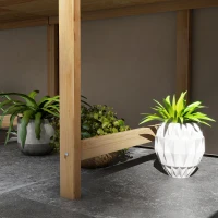 Outsunny Wooden Raised Garden Bed Planter, Large Elevated Planter Box with Legs, Bed Liner and Drain Holes, 7.4' x 1.8' x 2.6'(m-10)