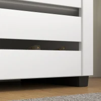 HOMCOM Shoe Storage Cabinet, Shoe Cabinet with 2 Slatted Doors for 15 Pairs of Shoes, White(m-10)