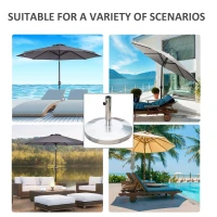Outsunny 55lb Round Stainless Steel Outdoor Patio Umbrella Stand Base with Heavy Cement Bottom & Mirror Finish(m-7)