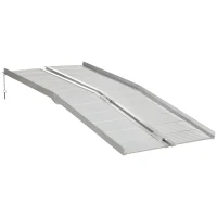 HOMCOM Textured Aluminum Folding Wheelchair Ramp, Portable Threshold Ramp 6', for Scooter Steps Home Stairs Doorways(m-2)
