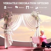 Outsunny 7FT Rectangular Wooden Wedding Arch with Triangular Base, Ground Stakes for Ceremony, Garden, Birthday, Dark Brown(m-7)