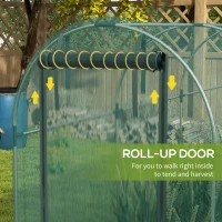 Outsunny Galvanized Steel Crop Cage, Plant Protection Tent with Zippered Door, 4' x 12', Green(m-6)