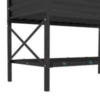 Outsunny Galvanized Raised Garden Bed, Metal Planter Box with Legs, Storage Shelf and Bed Liner, Black(m-9)