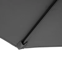 Outsunny 9.7ft Offset Patio UmbrellaCantilever Parasol with Crank Handle, 8 Ribs and Cross Base for Outdoor, Sun Shade, Cream(m-11)