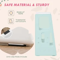 Qaba Toddler Kitchen Helper 2 Step Stool with Adjustable Height Platform and Safety Rail, White(m-5)