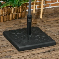 Outsunny 42lbs Resin Patio Umbrella Base, 20" Square Outdoor Umbrella Stand Holder for Parasol Poles 1.26", 1.5", and 1.9" Dia, Black(m-2)