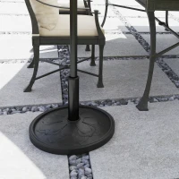 Outsunny Round Patio Umbrella Base, 26 lbs Resin Outdoor Umbrella Stand Base, Patio Umbrella Stand for 1.3"/1.5"/1.9" Umbrella Poles for Outdoor, Lawn, Poolside, Black(m-8)