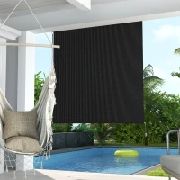 Outsunny 6' x 6' Patio Door Blinds, Outdoor Roller Shades, Cordless Roll Up Shade for Porch Gazebo, Black(m-8)