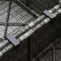 Outsunny 6 Pieces Outdoor PE Rattan Wicker Patio Furniture Sofa Set with Thick Cushions, Deluxe Garden Sectional Couch with Glass Top Table, Mixed Grey and Charcoal(m-12)