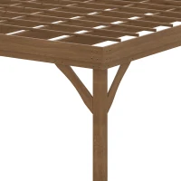 Outsunny 10' x 12' Outdoor Wooden Pergola, Grape Vine Gazebo with Concrete Anchors for Garden, Patio, Backyard, Deck, Brown(m-7)