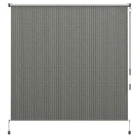 Outsunny 6' x 6' Patio Door Blinds, Outdoor Roller Shades, Cordless Roll Up Shade for Porch Gazebo, Dark Grey(m-11)