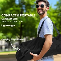 Outsunny Hammock Camping Chair Set of 2, Adjustable Back Folding Swinging Hammock Chair with Cup Holder and Padded Seat, Black(m-6)