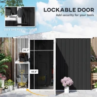 Outsunny 8 x 4ft Outdoor Garden Shed, Metal Shed with Air Vents and Lock for Backyard, Garden, Patio, Dark Gray(m-7)