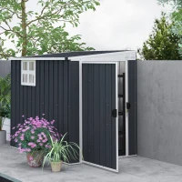 Outsunny 4' x 6' Outdoor Storage Shed, Metal Garden Shed with Window, 2 Vents and Lockable Door for Backyard, Garden, Patio(m-8)