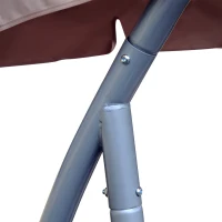 Outsunny 3-Seat Outdoor Porch Swing Chair, Patio Swing Glider with Adjustable Canopy, Breathable Seat, and Steel Frame for Garden, Poolside, Backyard, Beige(m-9)