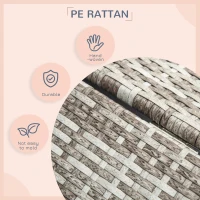 PawHut Wicker Dog House Elevated Raised Rattan Bed with Removable Cushion Lounge, Charcoal Gray(m-5)