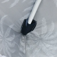 Outsunny Quick Beach Cabana Canopy Umbrella, 6.5' Easy-Assembly Sun-Shade Shelter with Sandbags and Carry Bag, Cool UV50+ Fits Kids & Family, Blue Coconut Palm(m-9)