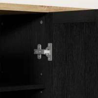 HOMCOM Modern Sideboard Buffet Cabinet, Modern Kitchen Storage Cabinet with 4 Doors Adjustable Shelves, for Dining Room, Black(m-10)