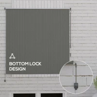 Outsunny 6' x 6' Patio Door Blinds, Outdoor Roller Shades, Cordless Roll Up Shade for Porch Gazebo, Dark Grey(m-7)