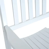 Outsunny Wooden White Porch Rocking Chair Patio Rocking Single Leisure Reclining Seat Armchair(m-9)