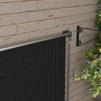 Outsunny 8' x 6' Patio Door Blinds, Outdoor Roller Shades, Cordless Roll Up Shade for Porch Gazebo, Black(m-9)