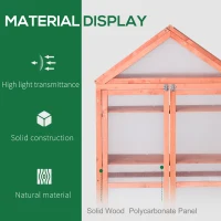 Outsunny 32" x 19" x 54" Garden Wood Cold Frame Greenhouse Flower Planter with Adjustable Shelves, Double Doors, Orange(m-4)