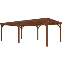 Outsunny 12' x 20' Outdoor Wooden Pergola, Grape Vine Gazebo with Concrete Anchors for Garden, Patio, Backyard, Deck, Brown(m-1)