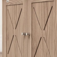 PawHut Hidden Cat Litter Box Enclosure with Ventilated Door, Cat Hole, Cat Washroom, Indoor Cat House, Walnut(m-9)