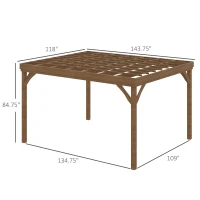 Outsunny 10' x 12' Outdoor Wooden Pergola, Grape Vine Gazebo with Concrete Anchors for Garden, Patio, Backyard, Deck, Brown(m-3)
