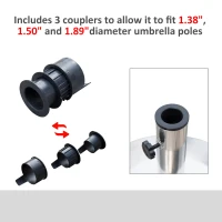 Outsunny 55lb Round Stainless Steel Outdoor Patio Umbrella Stand Base with Heavy Cement Bottom & Mirror Finish(m-4)