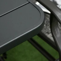 Outsunny 19" Beach Umbrella Table Tray, Slatted Instant Portable Beach Tables for Sand, Swimming Pools, Patio, Garden, Deck, Black(m-8)