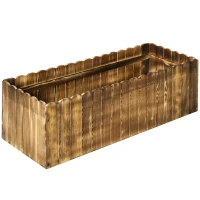 Outsunny 40" x 16" x 12"  Wooden Raised Garden Bed, Raised Planter Box, Planter Raised Bed with Drainage Holes, Natural(m-11)