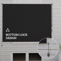 Outsunny 8' x 6' Patio Door Blinds, Outdoor Roller Shades, Cordless Roll Up Shade for Porch Gazebo, Black(m-7)