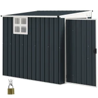 Outsunny 4' x 6' Outdoor Storage Shed, Metal Garden Shed with Window, 2 Vents and Lockable Door for Backyard, Garden, Patio(m-2)