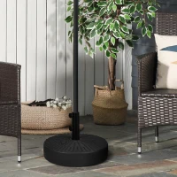 Outsunny Umbrella Stand for 1.5" or 2" Umbrella Poles, Round Fillable Umbrella Base for Outdoor, Lawn, Deck, Black(m-2)