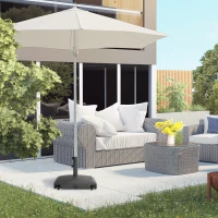 Outsunny Patio Umbrella Base with Wheels, 53lbs Water or 66lbs Sand Filled, Heavy Duty Outdoor Umbrella Stand Holder, Black(m-10)