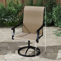 Outsunny Patio Swivel Chairs Set of 2, High Back Patio Dining Chairs with All-Weather Mesh for Backyard, Lawn, Garden, Brown(m-3)
