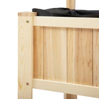 Outsunny 47'' Wooden Raised Garden Bed with Trellis, Coutryside Style Elevated Planter Box Stand with Open Storage Shelf, Spacious Planting Area for Vegetables, Herbs, Flowers(m-7)