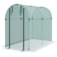 Outsunny Galvanized Steel Crop Cage, Plant Protection Tent with Zippered Door, 4' x 8', Green(m-2)