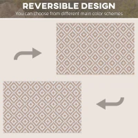 Outsunny Reversible Outdoor RV Rug, Patio Floor Mat, 6' x 9' Plastic Straw Rug for Backyard, Deck, Beach, Camping, Coffee & White(m-6)